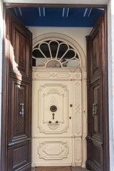 Старинные двери, замки, ручки, замочные скважины. Тосса. Каталония, Испания.
 - obrazy, fototapety, plakaty