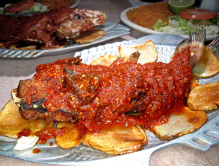 Mexican Chipotle whole Fish with potato