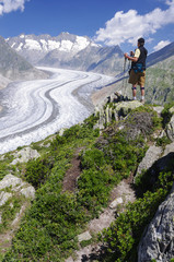 Obraz premium Bergsteigen im UNESCO WELTNATURERBE - Aletschgletscher