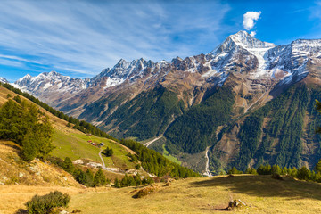 Stunning view of Loetschental Valley