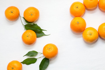 group of clementines on a white background 