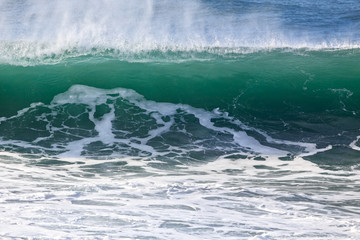 Detailed big green breaking sea wave