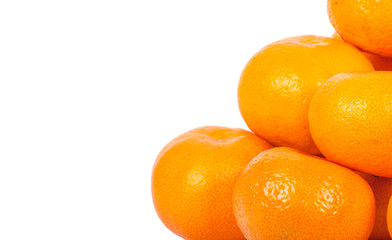 Ripe mandarins isolated on a white