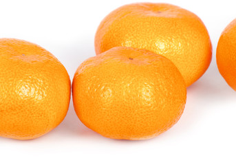 Ripe mandarins isolated on a white