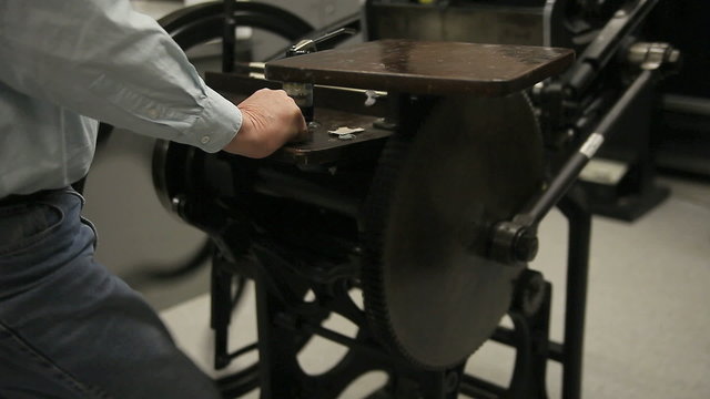 printer using letterpress machine