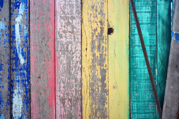 grunge colorful wooden panel as background