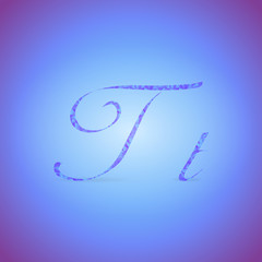 Letters T with Polygonal Pattern