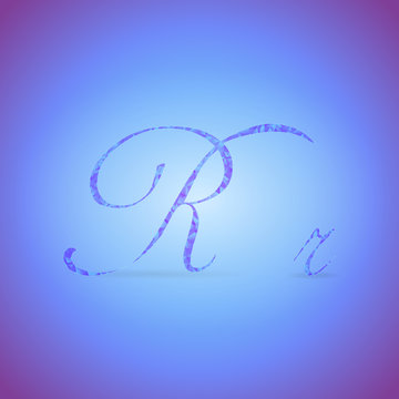 Letters R with Polygonal Pattern