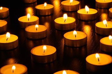 Many burning candles