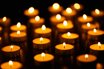 Many burning candles