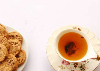 Many Yummy Cream Cookies for the best healthy foods and quick easy food composition are on the Earth tone scene. Dessert Concept.