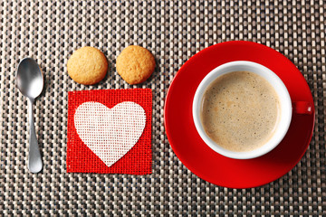 Cup of coffee on dark background