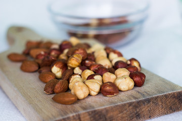 Hazelnuts and almonds 