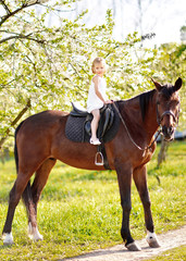 portrait of little girl outdoors in summer