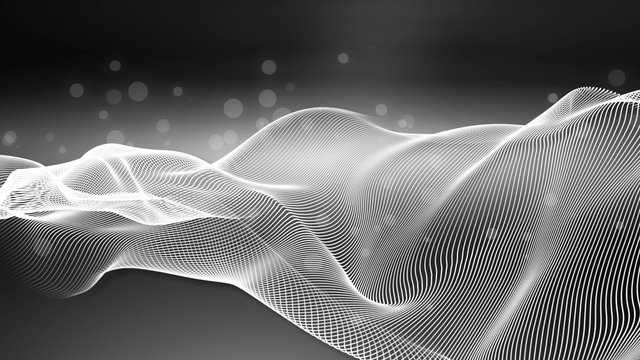 futuristic vector cloud abstract black and white background