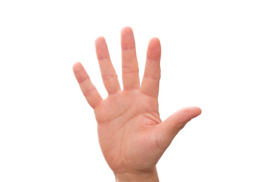Handzeichen mit 5 Fingern