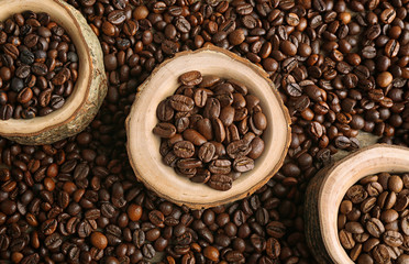 Collection of coffee beans, close up