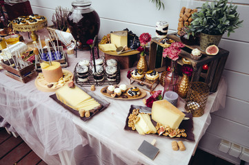 Wedding festive decorations cheese board
