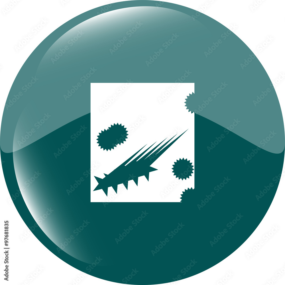 Poster abstract sign on web icon, web button isolated on white vector illustration