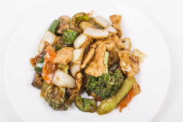Chicken with pepper and brocoli