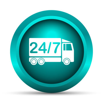 24 7 delivery truck icon