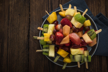 Plate with heatly party snacks