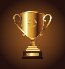 Gold trophy vector illustration
