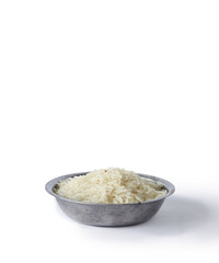 white rice is on white background