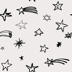 Illustration of Christmas symbols / Black-and-white pattern  