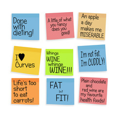 Body positive health postits for larger people.