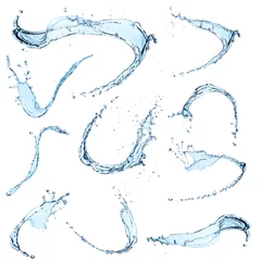 Wandaufkleber blue water splashes isolated on white background © Jag_cz