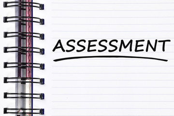 assessment words on spring note book