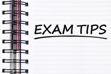 exam tips words on spring note book