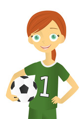 Girl holding a soccer ball