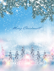 Winter landscape. Background. snow