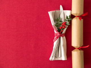 Christmas table place setting