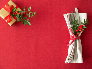 Christmas table place setting