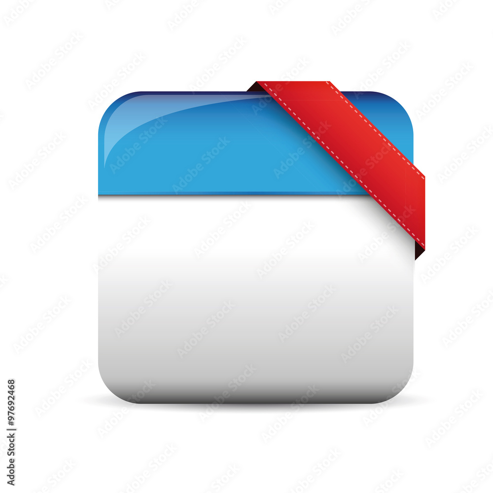 Aufkleber empty button with red corner ribbon