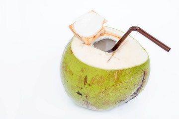Coconut on white backgound