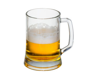 Glass of beer isolated