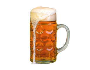 Glass of beer isolated