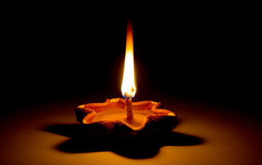 Fototapeta premium Still life candle light in dark 