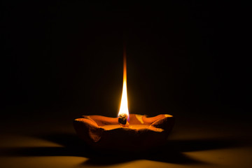 Still life candle light in dark
