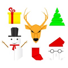 Origami christmas icon