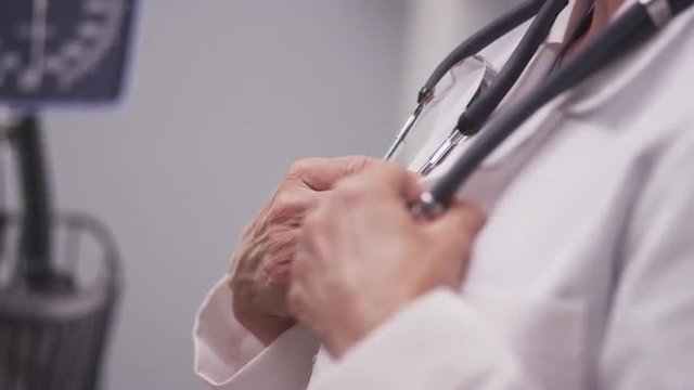 Close-up of doctor holding stethoscope