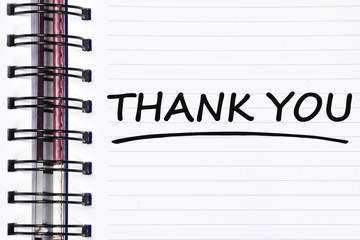 thank you words on spring white note book