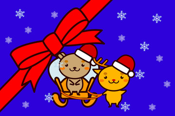 クリスマスフレームの動物シリーズ