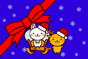 クリスマスフレームの動物シリーズ