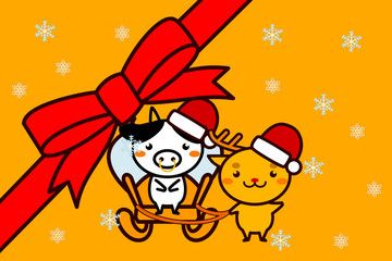 クリスマスフレームの動物シリーズ