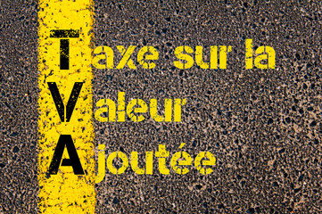 Accounting Business Acronym TVA Taxe sur la Valeur Ajout?e ( Value Added Tax in French )